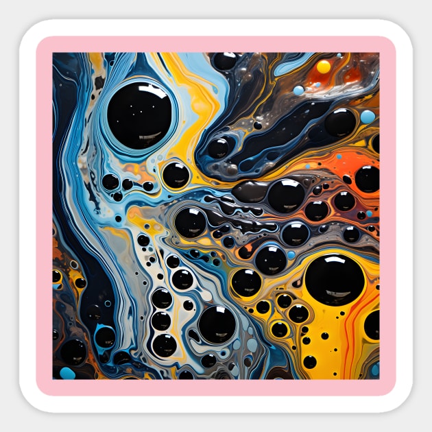 Abstract Celestial Viscosity Art Sticker by AbstractGuy